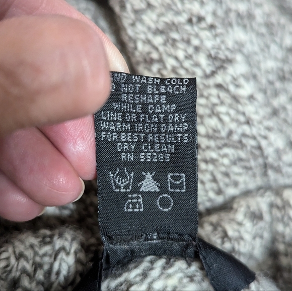 Y2K Express Wool Blend Turtleneck Sweater Gray Marled Chunky Knit Size Large - Picture 7 of 8